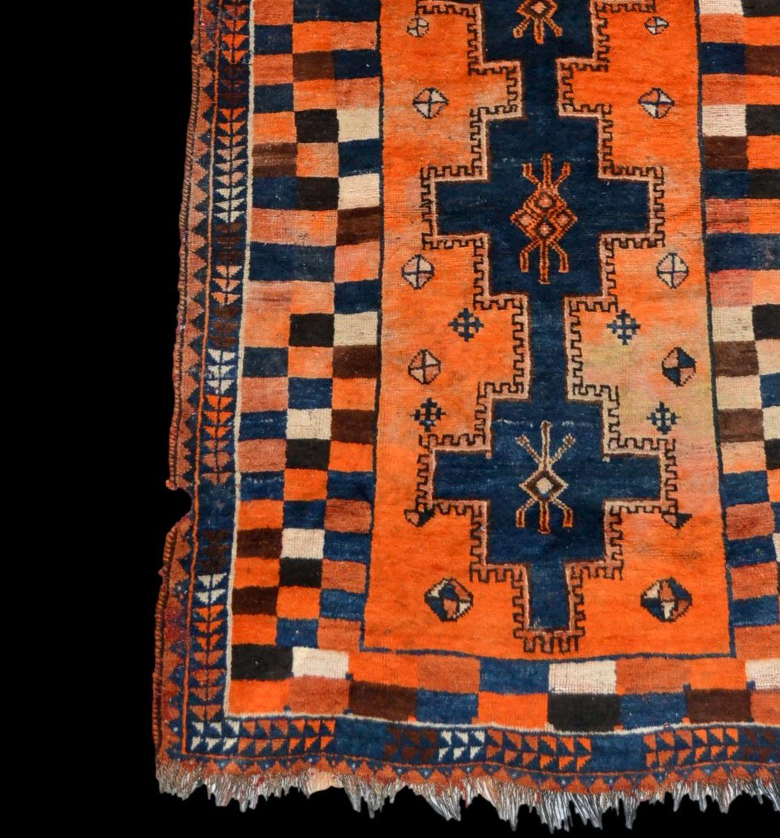 Tapis Gabbeh ancien, Iran, 126 cm x 196 cm, laine nouée main, début du XXème Siècle, rare-photo-2