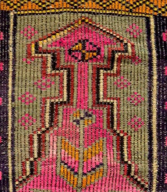 Rare, Old Horsehair Prayer Rug, 97 Cm X 138 Cm, Anatolia, Turkey, Early 20th Century,-photo-5