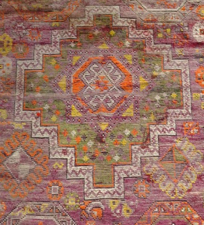 Fragment de tapis ancien, Beni Mguild, Maroc, 156 cm x 253 cm, noué main, fin XIXème, bon état-photo-1