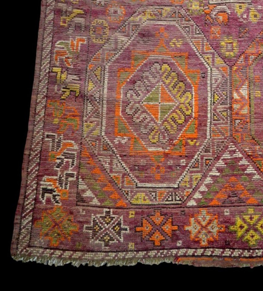 Fragment de tapis ancien, Beni Mguild, Maroc, 156 cm x 253 cm, noué main, fin XIXème, bon état-photo-2