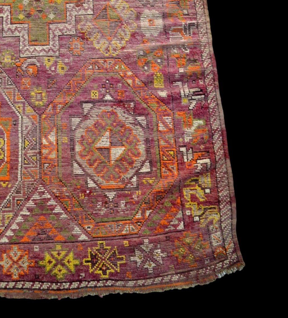 Fragment de tapis ancien, Beni Mguild, Maroc, 156 cm x 253 cm, noué main, fin XIXème, bon état-photo-3