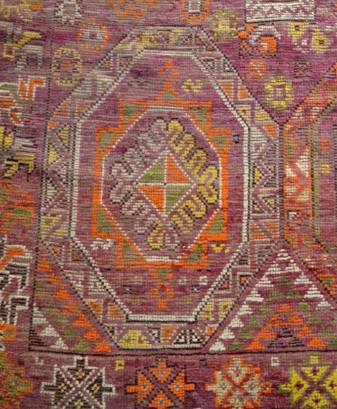 Fragment Of An Old Carpet, Beni Mguild, Maroc 156 Cm X 253 Cm, Hand Knotted, Late 19th Century, Good Condition-photo-4