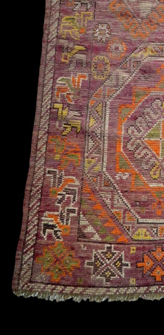 Fragment de tapis ancien, Beni Mguild, Maroc, 156 cm x 253 cm, noué main, fin XIXème, bon état-photo-6