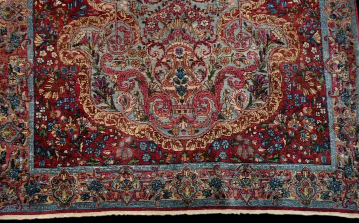 Tapis Persan Kirman ancien, 1880, Iran, 122 cm x 195 cm, laine nouée main fin du XIXème Siècle-photo-5