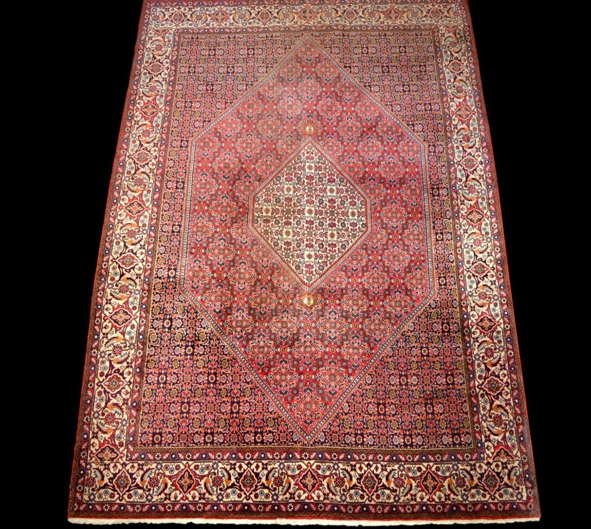 Tapis Persan Bidjar, 203 cm x 302 cm, laine nouée main en Iran, très bon état, 1980, Superbe