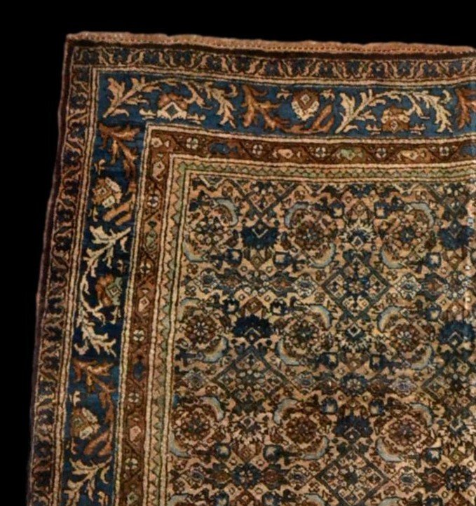 Tapis Persan Bidjar ancien, XIXème, 134 cm x 196 cm, laine nouée main en Iran, très bon état, -photo-3