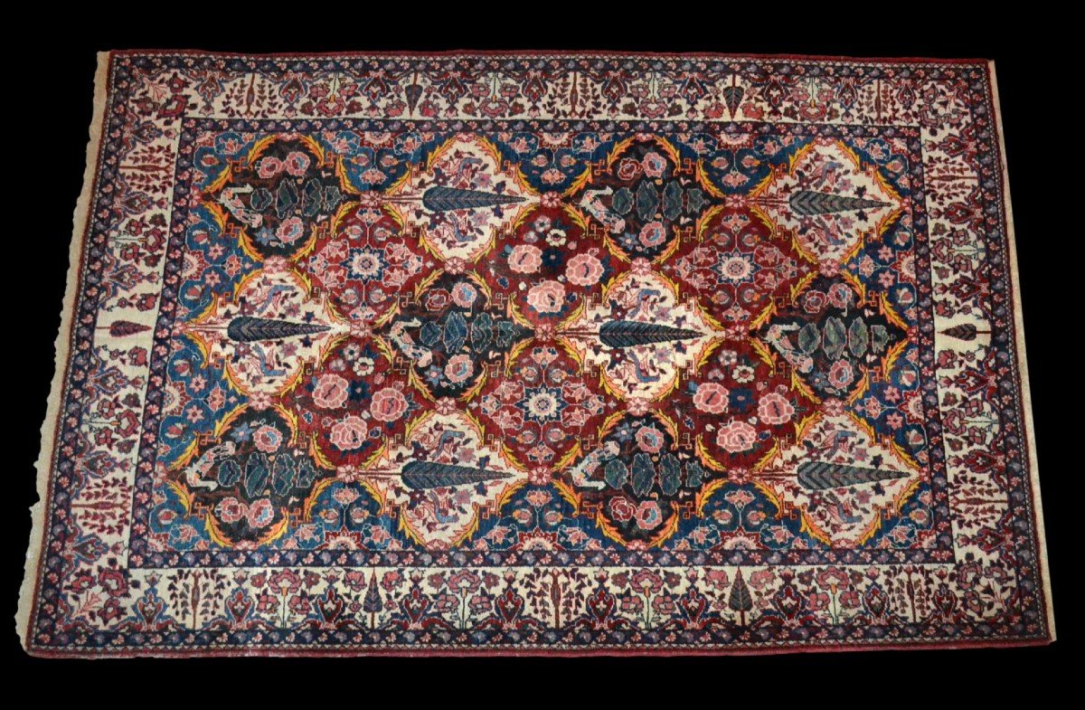  Tapis ancien, Persan Bakhtiar, 142 cm x 223 cm, noué main, Iran, fin XIXème, début XXème Siècle-photo-2