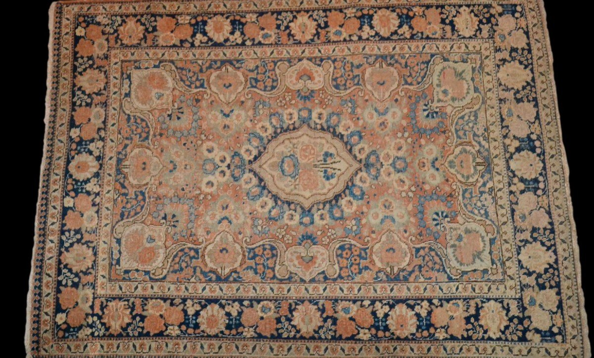 Tapis ancien, Persan Tabriz, Iran, 139 cm x 186 cm, laine nouée main, seconde moitié du XIXème S-photo-2