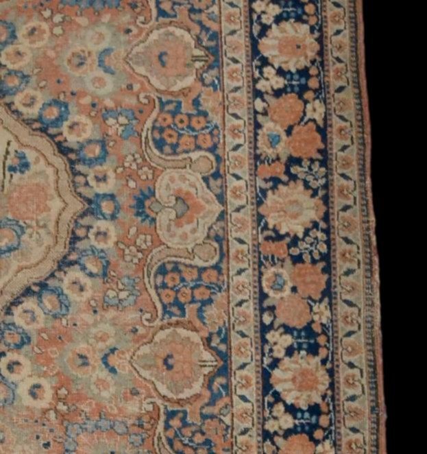 Tapis ancien, Persan Tabriz, Iran, 139 cm x 186 cm, laine nouée main, seconde moitié du XIXème S-photo-3