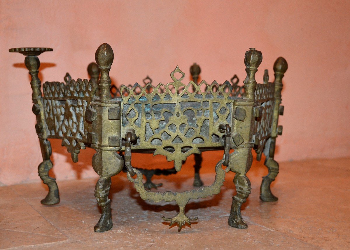 Andalusian-type Brazier In Bronze, Late Mughal Period, Northern India, 19th Century-photo-4