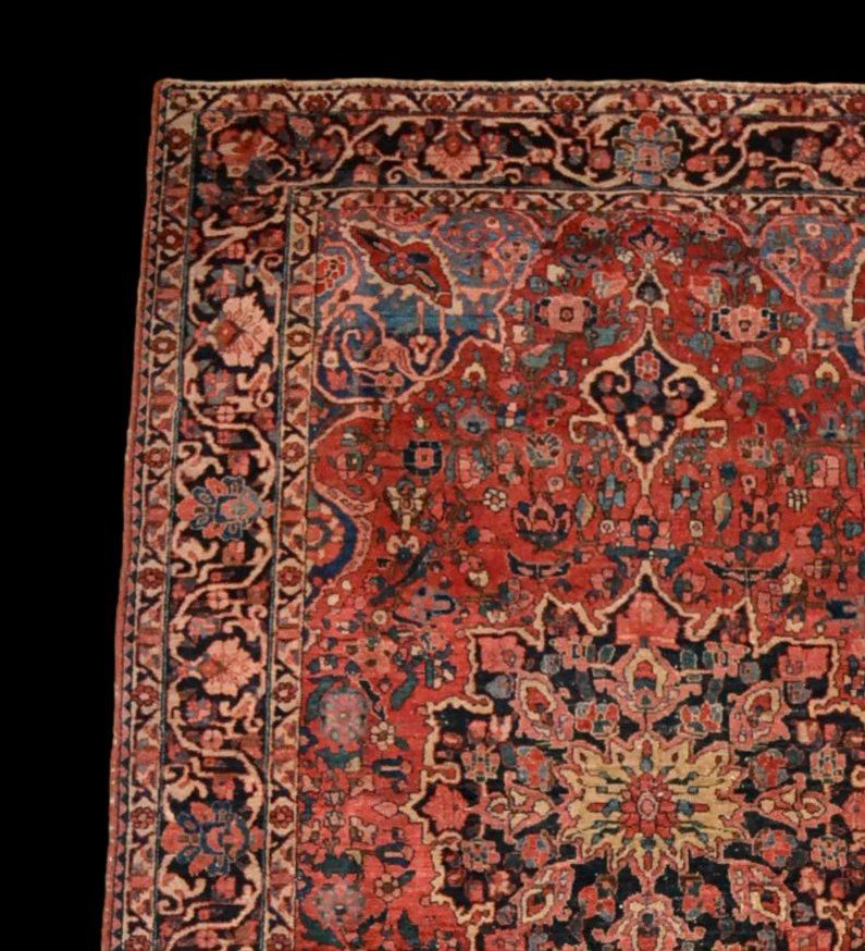 Ancient Persian Mechkabad Rug, Iran, 140 Cm X 219 Cm, Hand-knotted Wool, Late 19th Century-photo-3
