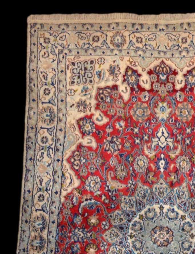 Persian Na'in Rug, 119 Cm X 213 Cm, Kork Wool And Hand-knotted Silk Circa 1980, Iran, Perfect-photo-3