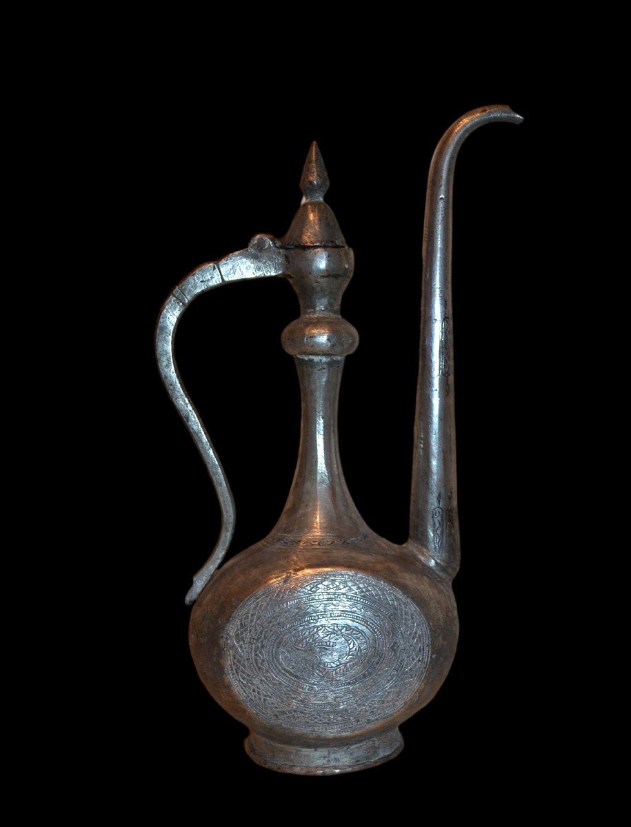 Aiguière Aftafa au "lièvre", cuivre étamé, Iran oriental, nord-ouest de la Perse, XIXème siècle-photo-3