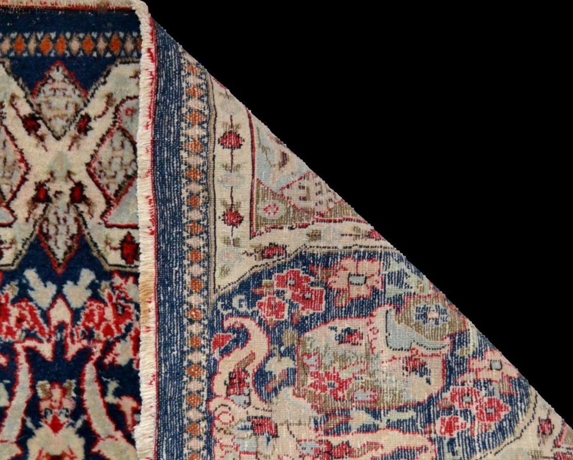 Tapis ancien, Persan Kashan, 90 cm x 163 cm, laine et soie, Iran, fin XIXème à début XXème-photo-7