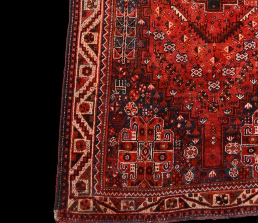 Tapis Persan Gashghaï ,125 cm x 217 cm, Iran, laine sur laine nouée main, début du XXème Siècle-photo-2