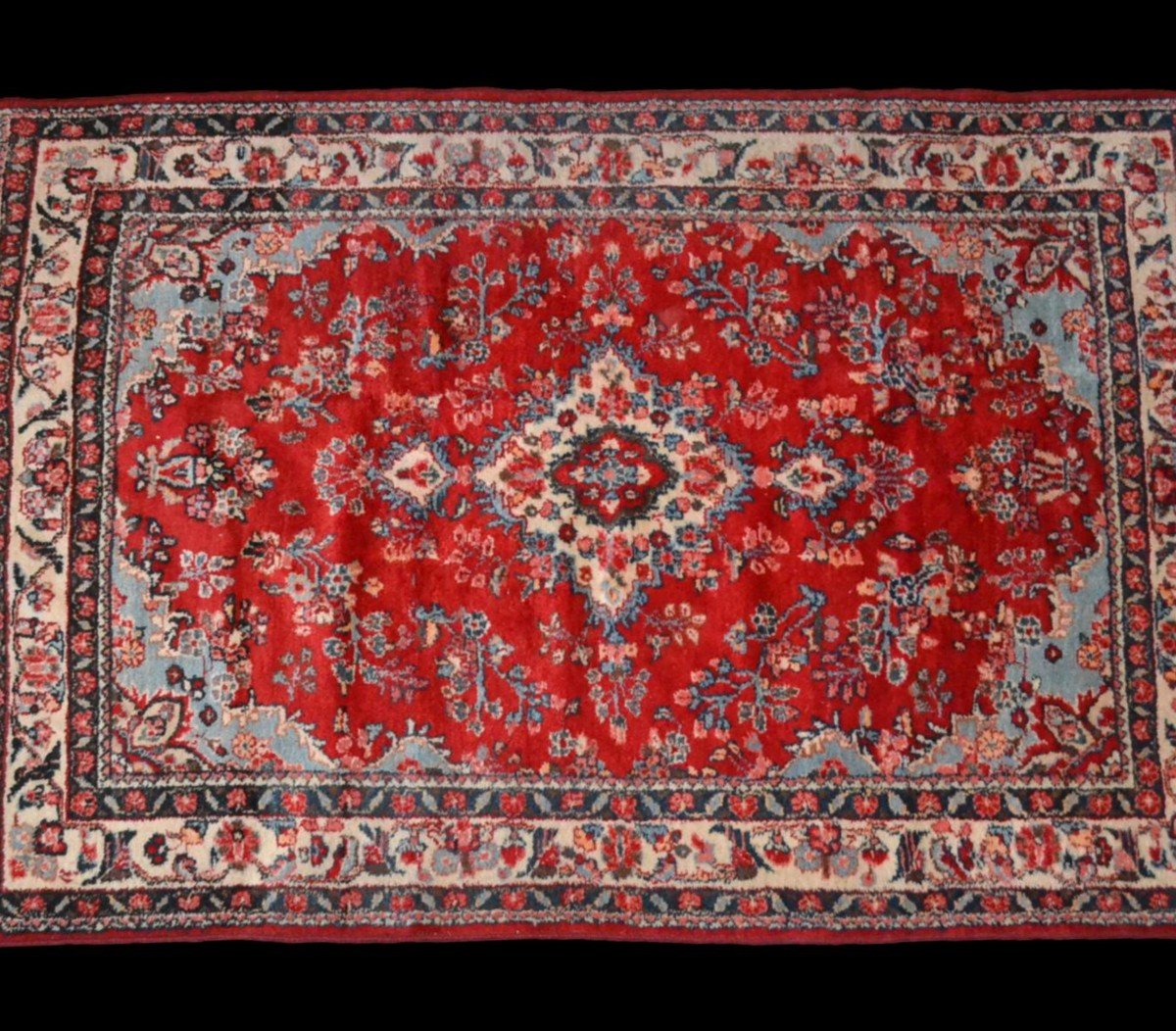 Persian Hamadan Rug, Iran, 138 Cm X 202 Cm, Hand-knotted Wool Around 1960/1970, Very Good Condition-photo-2