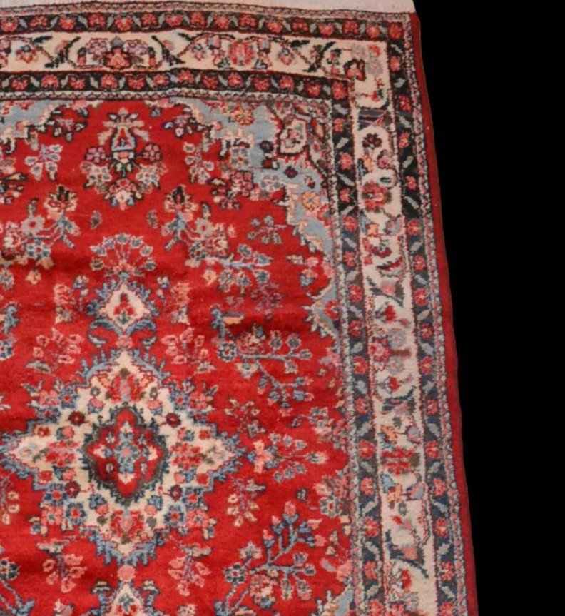 Persian Hamadan Rug, Iran, 138 Cm X 202 Cm, Hand-knotted Wool Around 1960/1970, Very Good Condition-photo-1