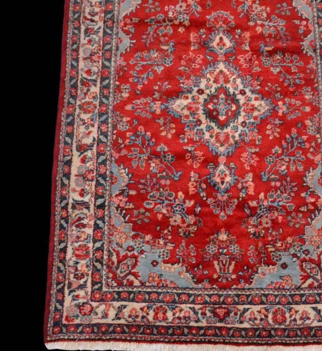 Persian Hamadan Rug, Iran, 138 Cm X 202 Cm, Hand-knotted Wool Around 1960/1970, Very Good Condition-photo-3