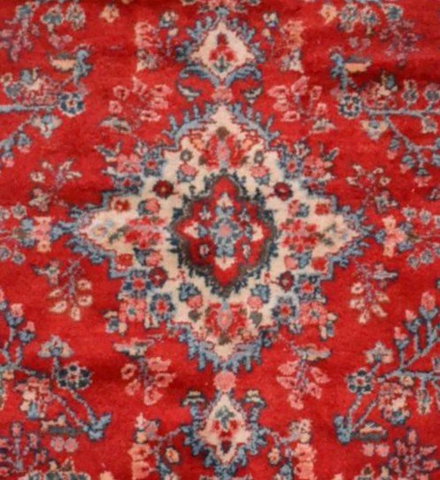 Persian Hamadan Rug, Iran, 138 Cm X 202 Cm, Hand-knotted Wool Around 1960/1970, Very Good Condition-photo-5