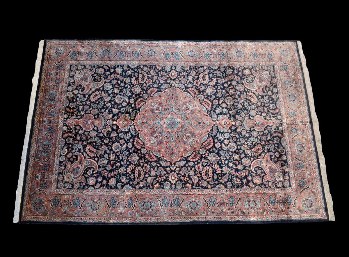 Tapis Kashmar, 174 cm x 255 cm, lourd et luxueux persan noué main vers 1970, parfait état-photo-2