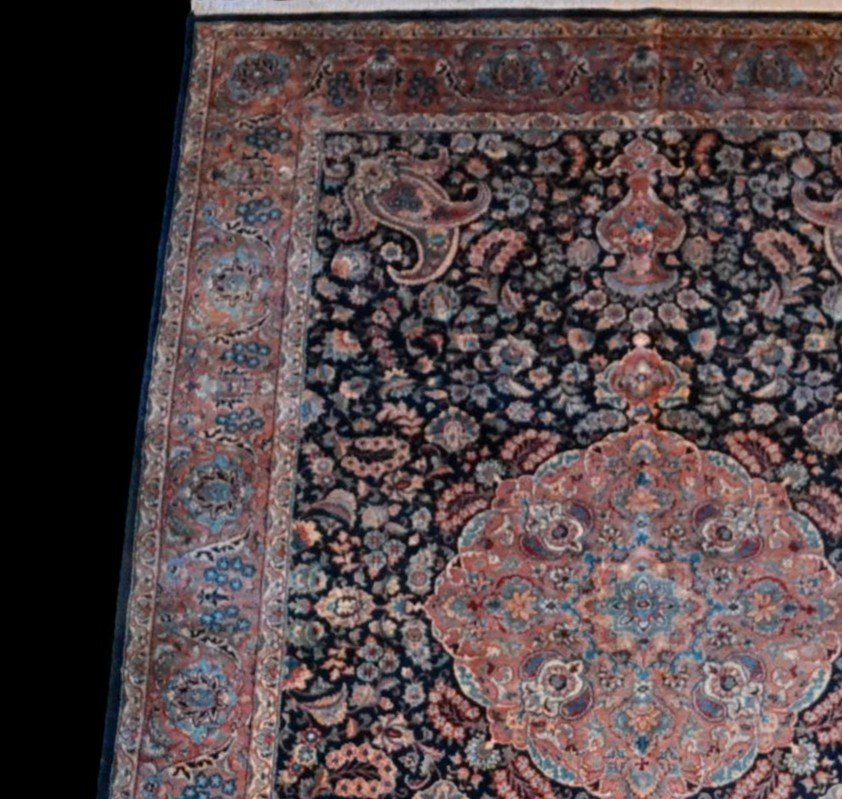 Kashmar Carpet, 174 Cm X 255 Cm, Heavy And Luxurious Indo-persian Hand-knotted Circa 1970, Perfect Condition-photo-3