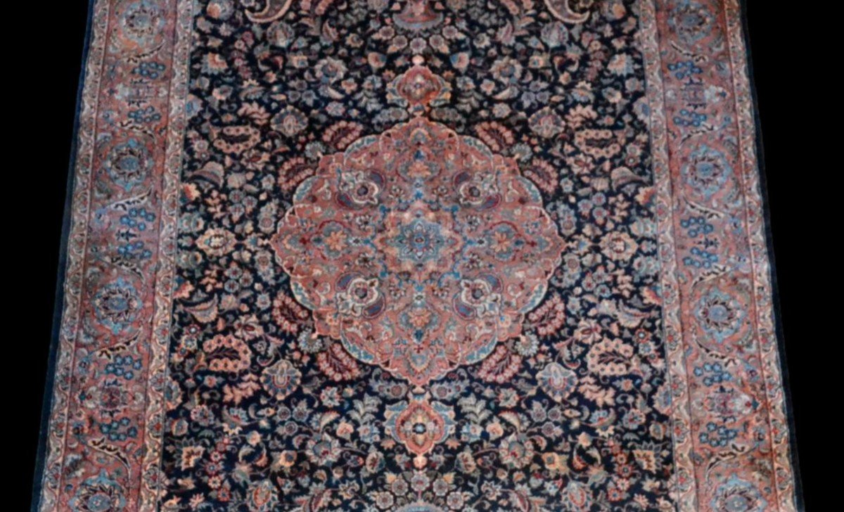 Kashmar Carpet, 174 Cm X 255 Cm, Heavy And Luxurious Indo-persian Hand-knotted Circa 1970, Perfect Condition-photo-1