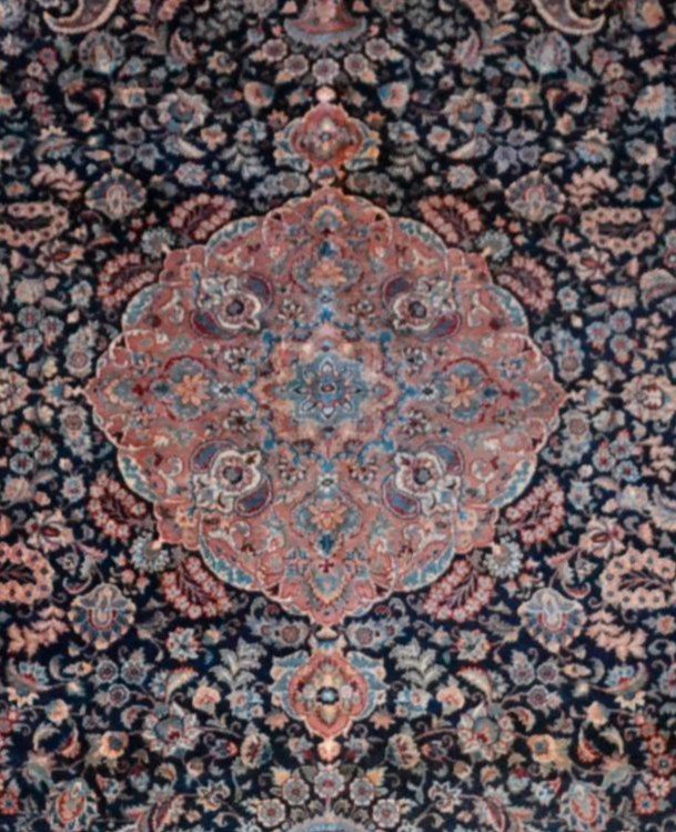 Tapis Kashmar, 174 cm x 255 cm, lourd et luxueux persan noué main vers 1970, parfait état-photo-5