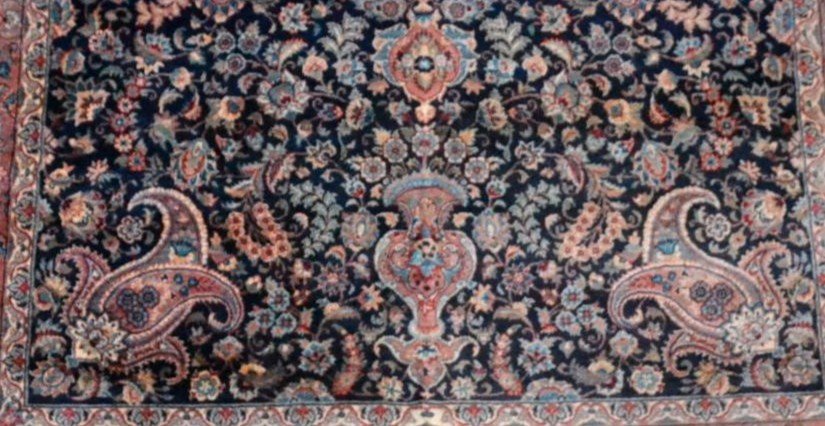 Tapis Kashmar, 174 cm x 255 cm, lourd et luxueux persan noué main vers 1970, parfait état-photo-7