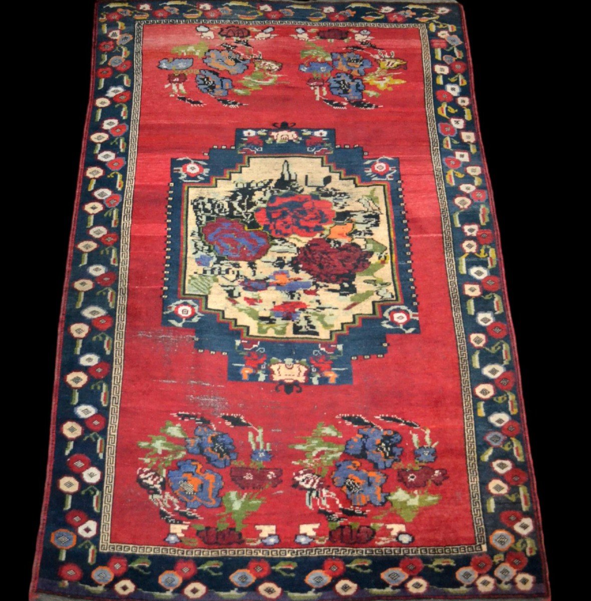 Old Karabagh Rug, Caucasus, 112 Cm X 240 Cm, Hand-knotted Wool On Wool, Superb, XIX Cy-photo-6