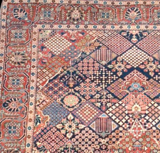 Tapis ancien, persan Samam, 132 x 198 cm, laine nouée main finement, Iran, début  XXème siècle -photo-5