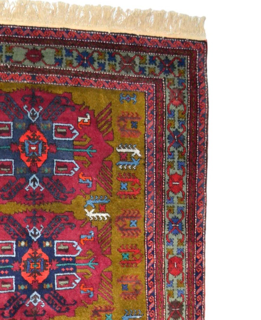 Tapis Derbent, Caucase, 138 cm x 226 cm, laine nouée main vers 1980, état plus que parfait-photo-4