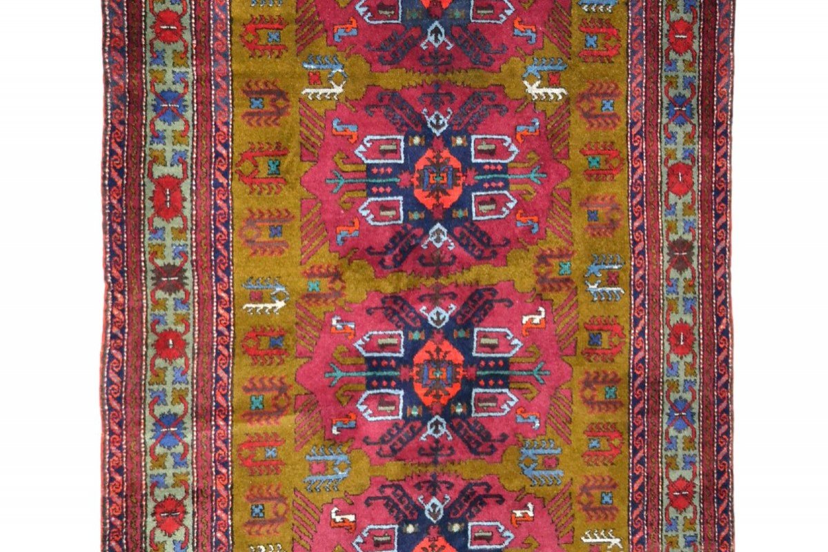 Tapis Derbent, Caucase, 138 cm x 226 cm, laine nouée main vers 1980, état plus que parfait-photo-1