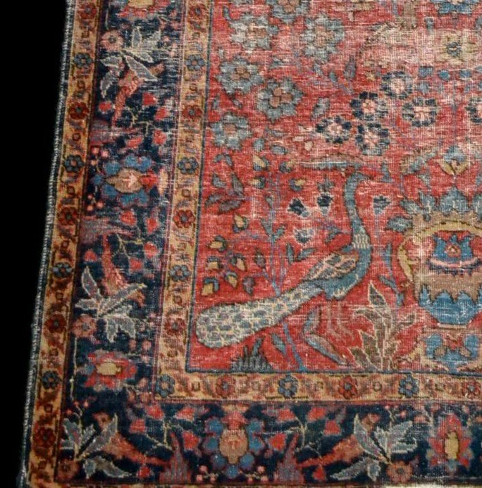 Tapis ancien Tabriz, 138 cm x 178 cm, Perse (Iran) laine nouée main, XIXème siècle-photo-2