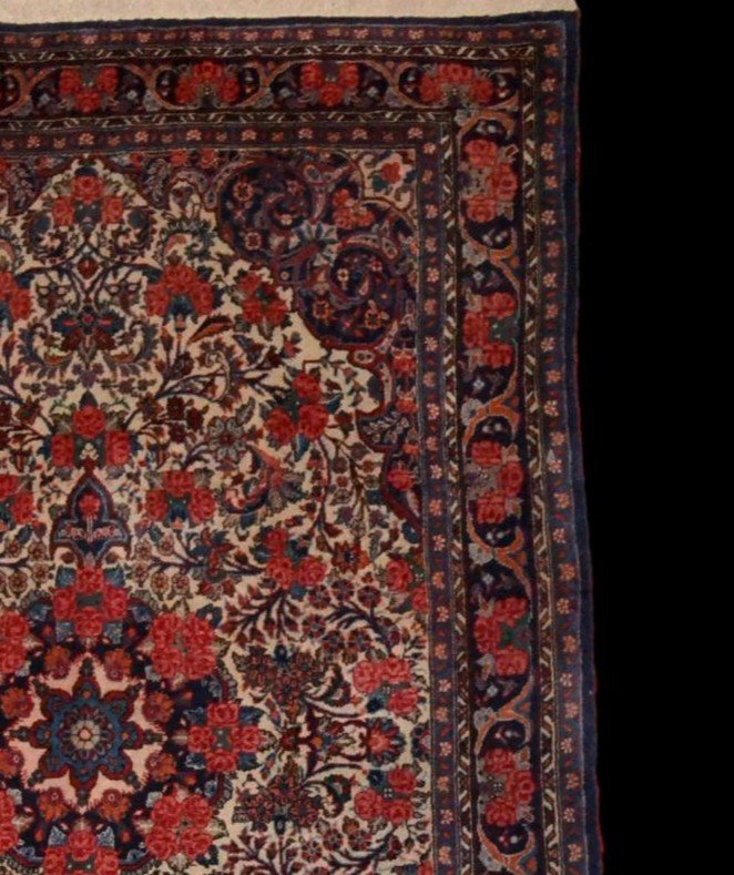 Tapis persan Bidjar, 113 cm x 172 cm, laine nouée main en Iran, 1980, parfait état-photo-4