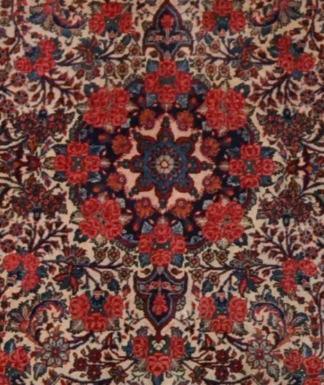 Tapis persan Bidjar, 113 cm x 172 cm, laine nouée main en Iran, 1980, parfait état-photo-4