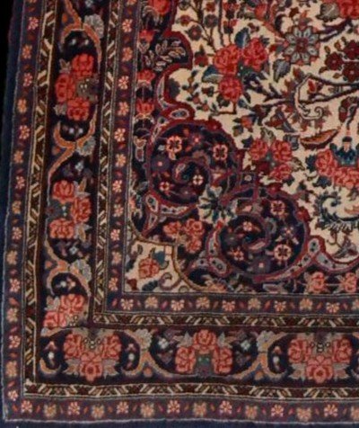 Tapis persan Bidjar, 113 cm x 172 cm, laine nouée main en Iran, 1980, parfait état-photo-5