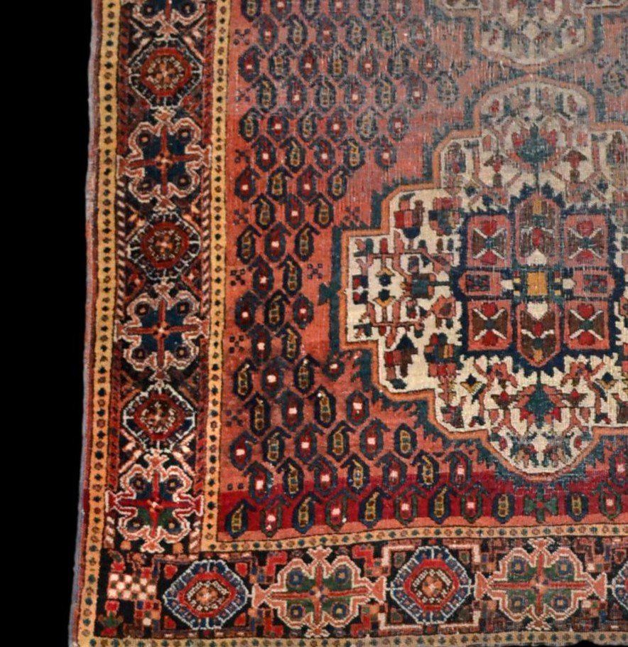 Tapis ancien Afshari, 120 cm x 155 cm, laine nouée main à Deh-Shotoran, Iran, début du XXème siècle-photo-2