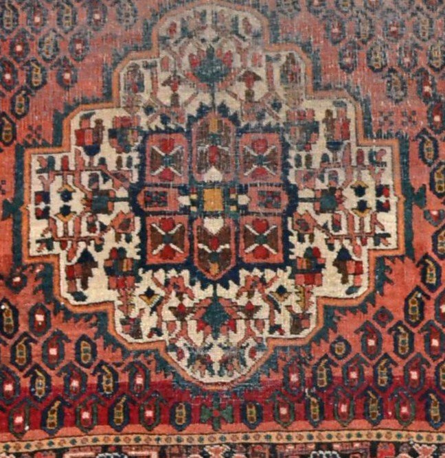 Tapis ancien Afshari, 120 cm x 155 cm, laine nouée main à Deh-Shotoran, Iran, début du XXème siècle-photo-4