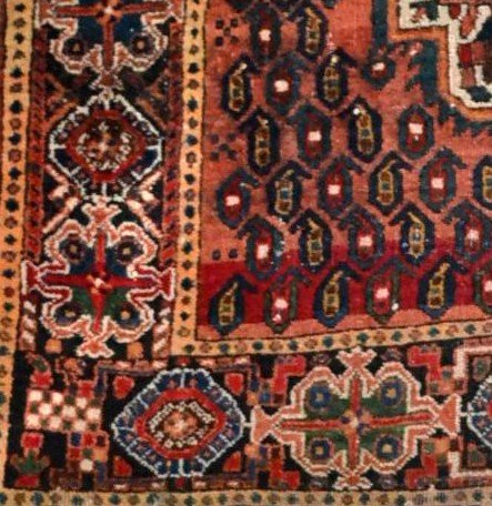 Tapis ancien Afshari, 120 cm x 155 cm, laine nouée main à Deh-Shotoran, Iran, début du XXème siècle-photo-5