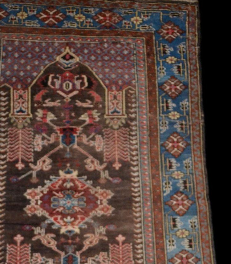 Old Saliani Rug, Caucasus, 132 Cm X 205 Cm, Hand-knotted Wool On Wool, Rare Model, 19th Century-photo-4