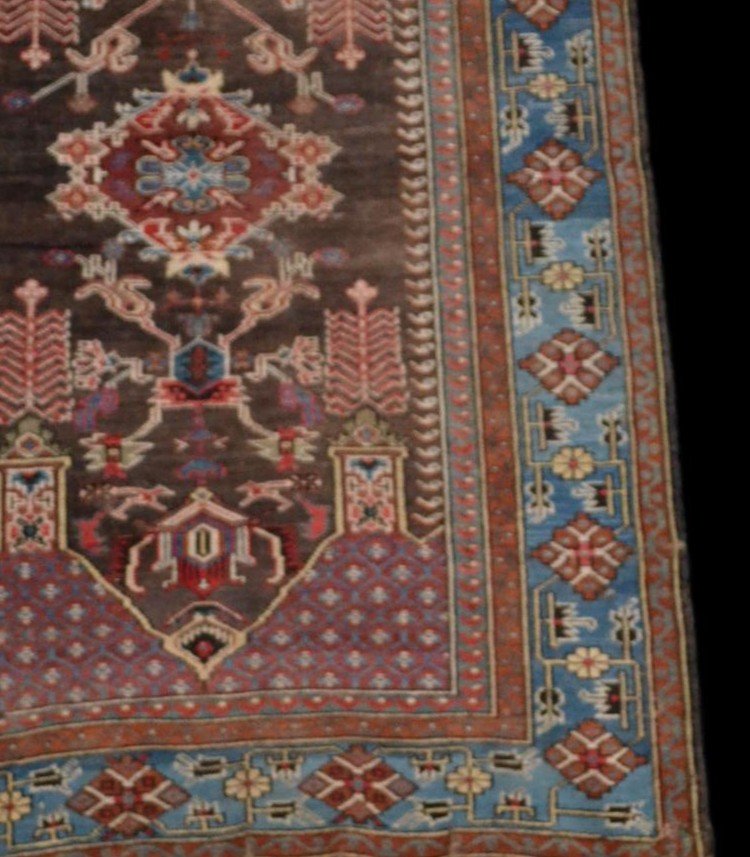 Old Saliani Rug, Caucasus, 132 Cm X 205 Cm, Hand-knotted Wool On Wool, Rare Model, 19th Century-photo-3