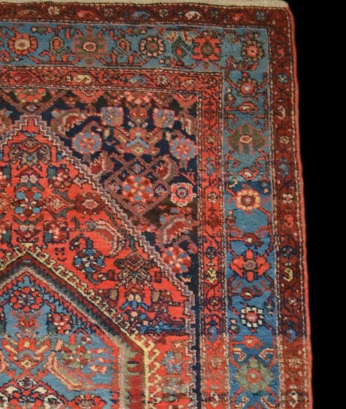 Old Hamadan Rug, Persian, 134 Cm X 188 Cm, Hand-knotted Wool, Iran, First Part Of The 20th Century-photo-4