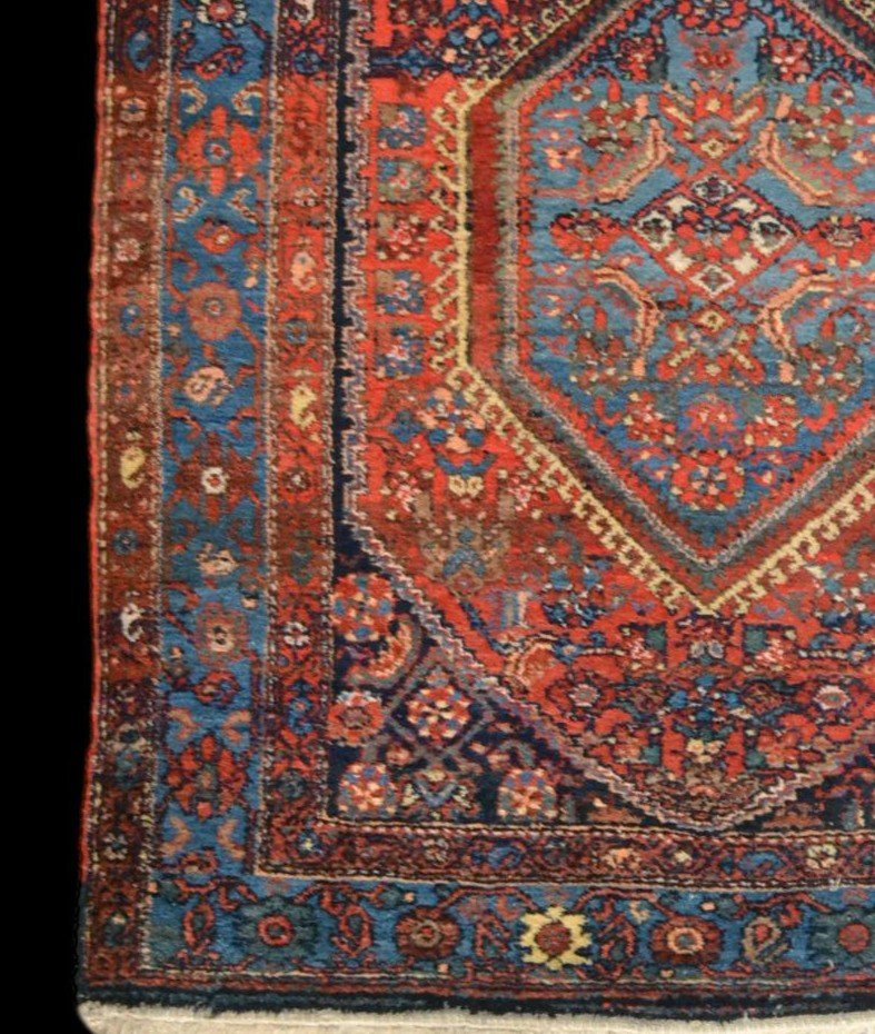 Old Hamadan Rug, Persian, 134 Cm X 188 Cm, Hand-knotted Wool, Iran, First Part Of The 20th Century-photo-2