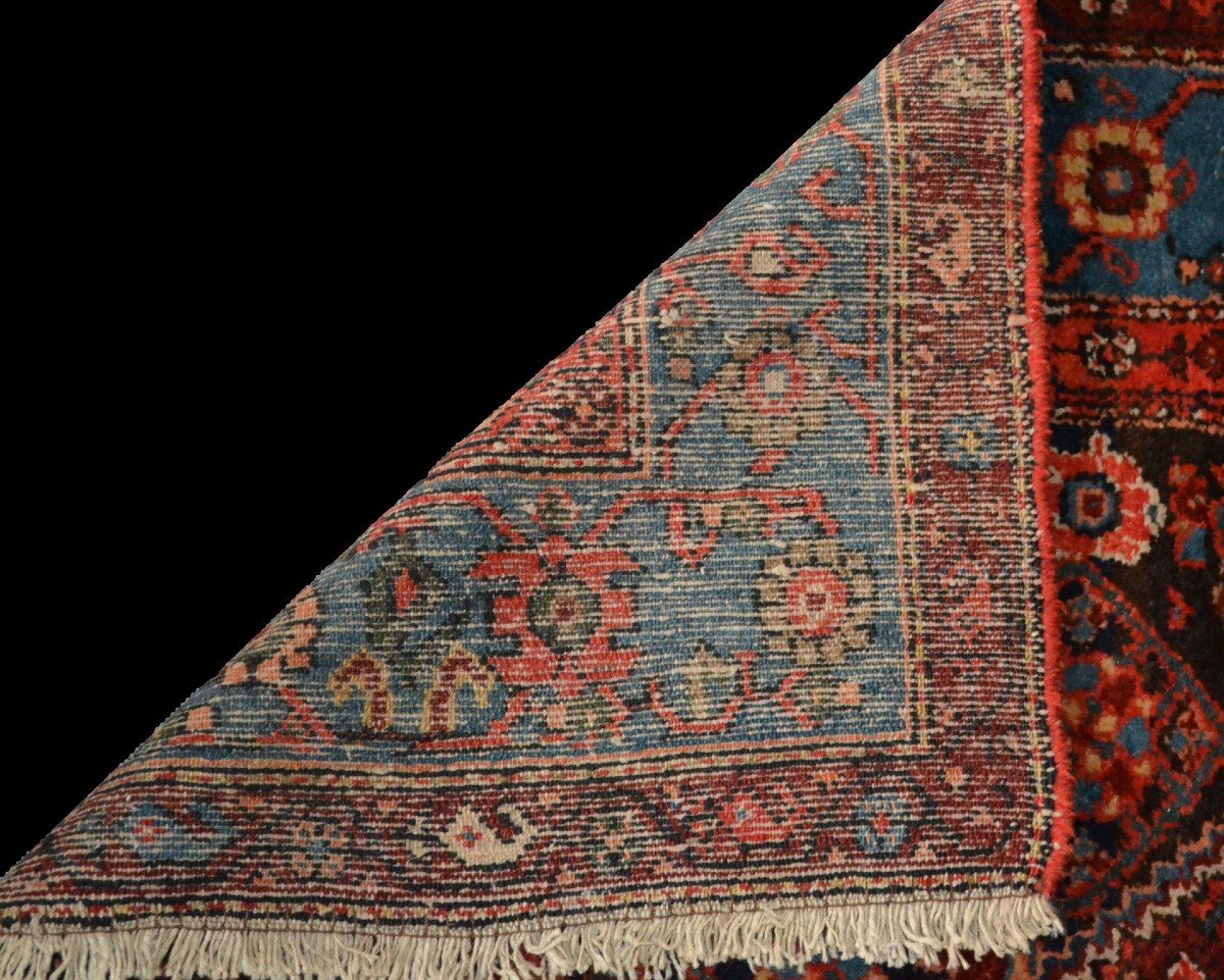 Old Hamadan Rug, Persian, 134 Cm X 188 Cm, Hand-knotted Wool, Iran, First Part Of The 20th Century-photo-6