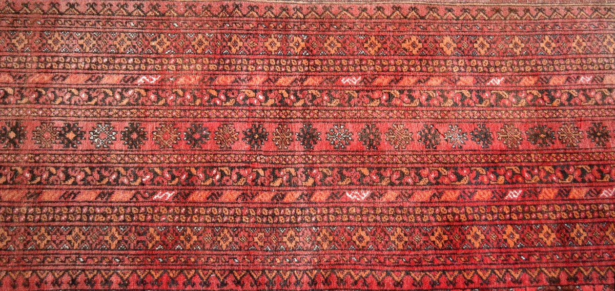 Afghan Rug, 252 Cm X 345 Cm, Hand-knotted Wool, Afghanistan, Beautiful Patina, 1970-photo-3