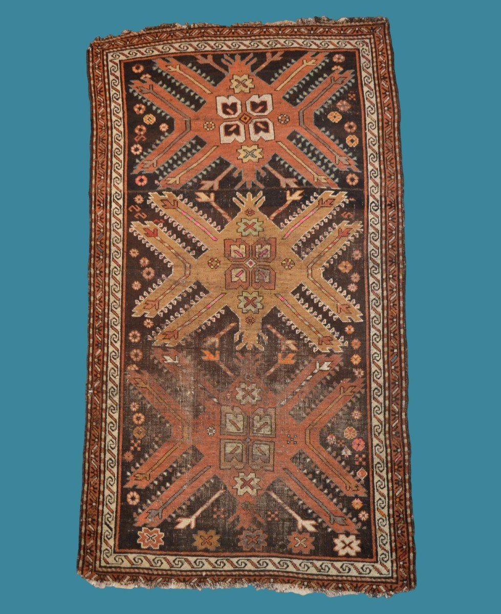 Old Kazak Rug With Eagles, Caucasus, 121 X 213 Cm, Hand-knotted Wool, First Part Of The 20th Century-photo-6