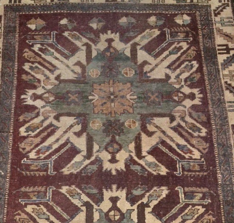 Tapis Kazak ancien aux aigles, Caucase, 121 x 213 cm, laine nouée main, première partie du XXè-photo-8