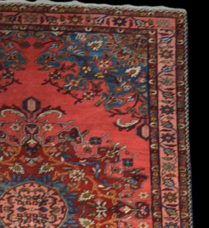 Tapis ancien Tafresh, Persan, 142 cm x 196 cm, laine nouée main, Iran, début du XXème Siècle-photo-4