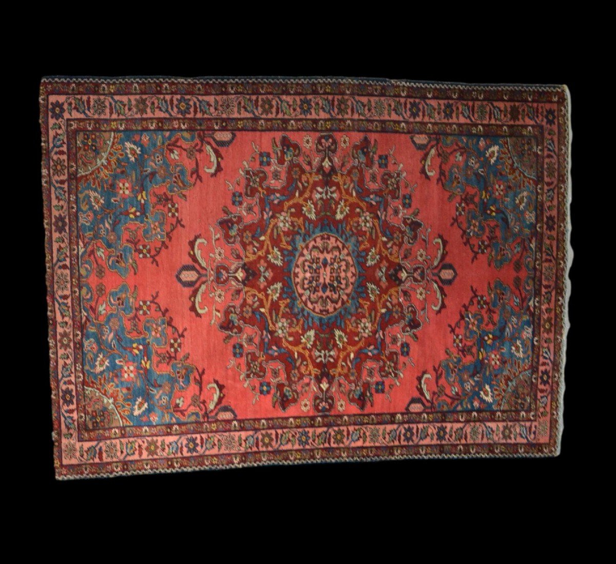 Tapis ancien Tafresh, Persan, 142 cm x 196 cm, laine nouée main, Iran, début du XXème Siècle-photo-2