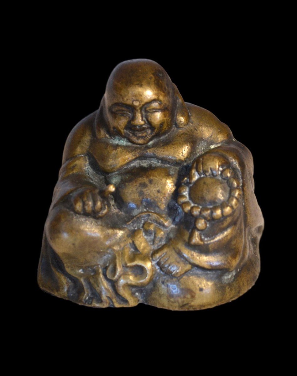 Asie, Bouddha rieur en bronze, Chine du XIXème siècle-photo-1